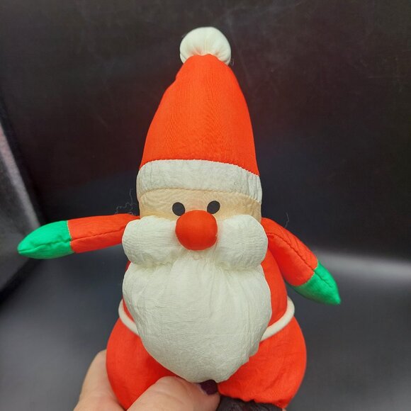 Vintage Soft Dreams Nylon Parachute 7.5" Santa Claus Christmas Plush Doll Toy - Picture 2 of 6